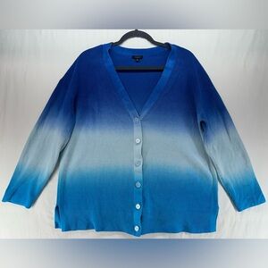Talbots Blue Ombre Cardigan Sweater